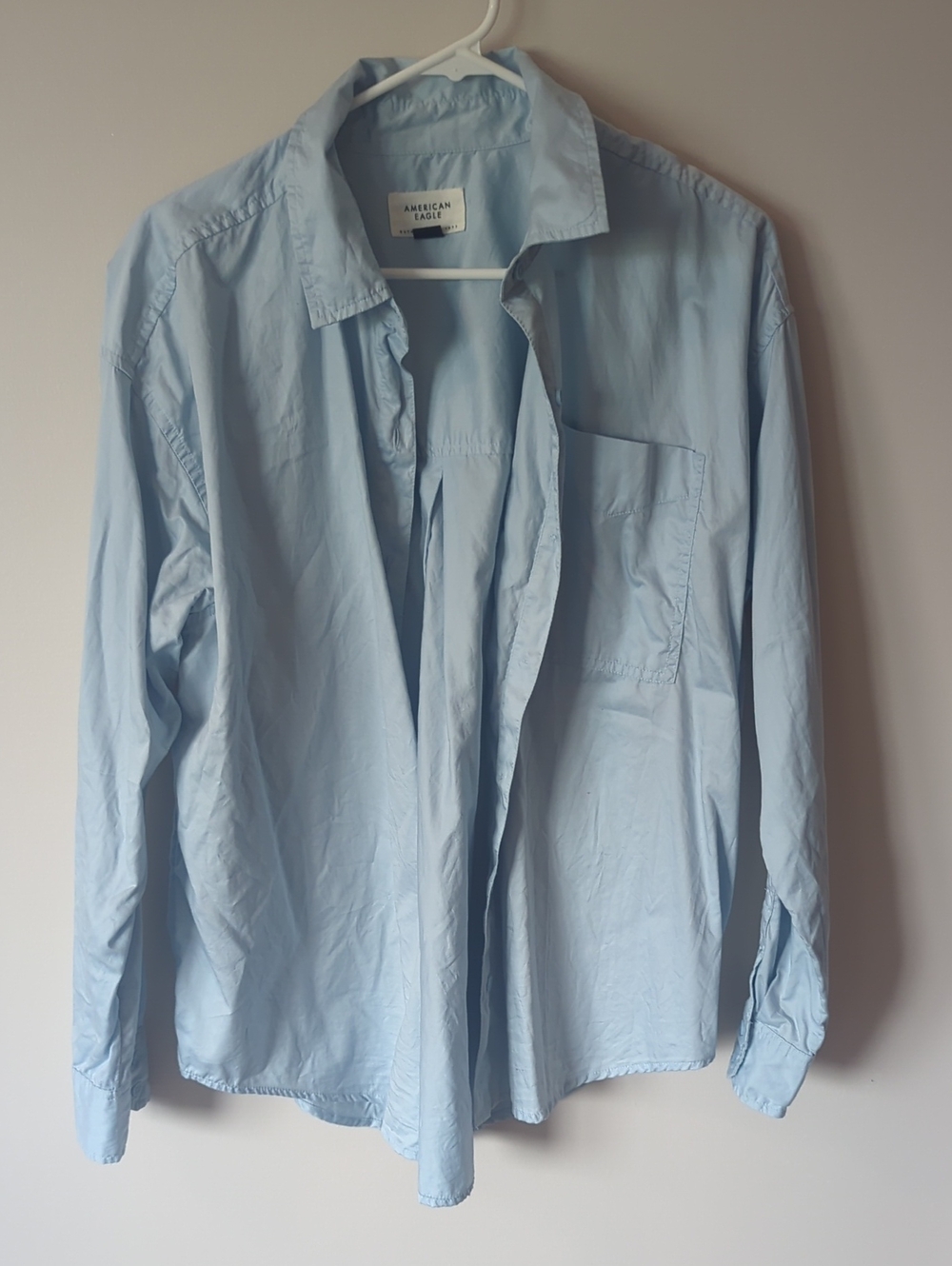 American Eagle Outfitters Blue Womans Long-Sleeve Button-Up Shirt